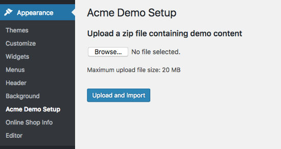 Setup demo