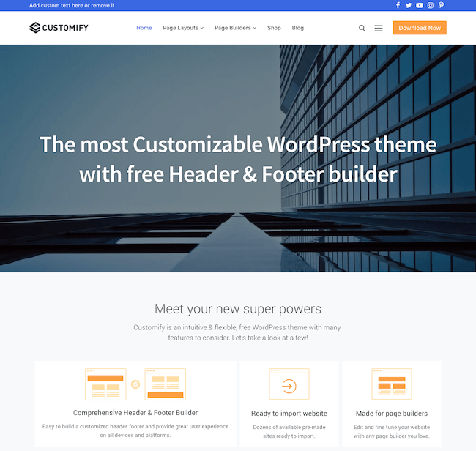 Theme WordPress Customify Responsive Free
