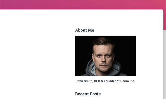 sidebar image preview Memasang gambar di Widget