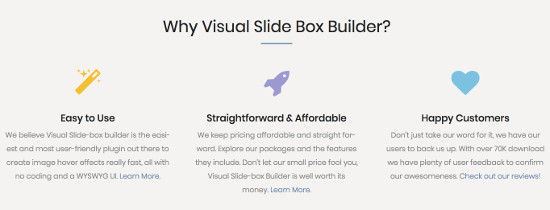 Visual Slide Box Builder Fitur