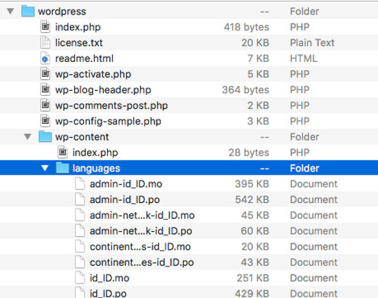 Ubah bahasa WordPress 4
