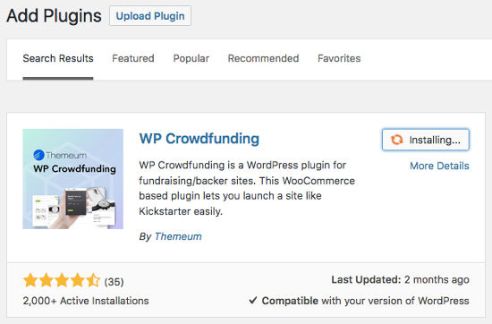 WP Crowdfunding Install