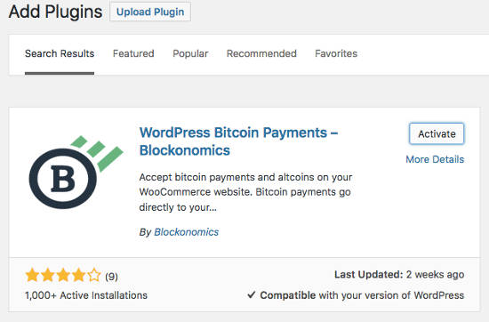 Blockonomics plugin Instal Pembayaran bitcoin Woocommerce