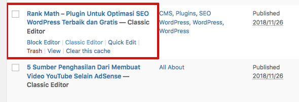 Editor Gutenberg WordPress to Classic 2