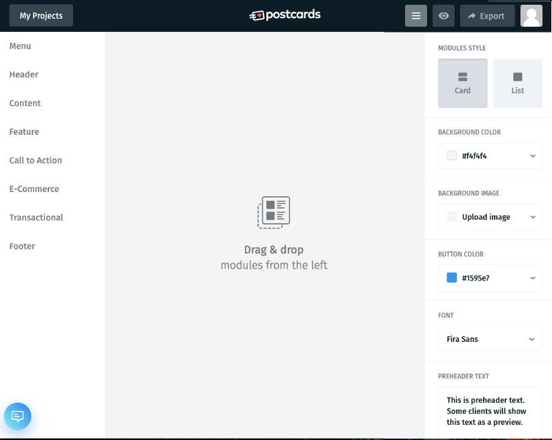 Postcards email template by designmodo 2