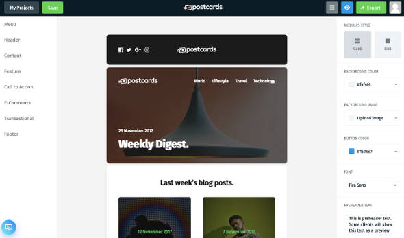 Postcards email template Strategi Pemasaran Email