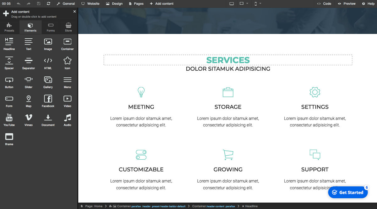 Sitejet content