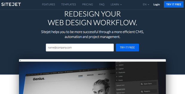 Sitejet platform web desainer