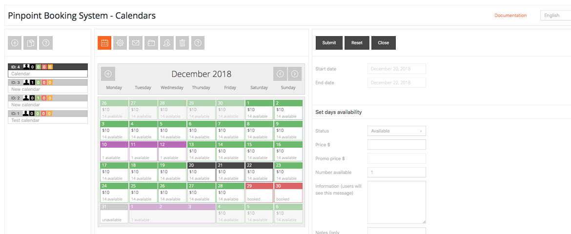 booking-calendar-management pinpoint booking system WordPress