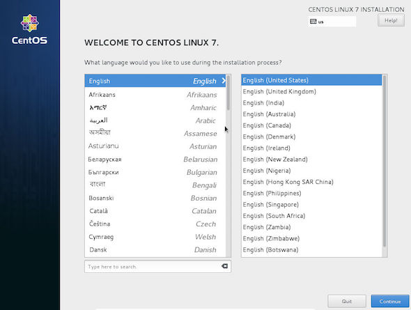 cara install centOS