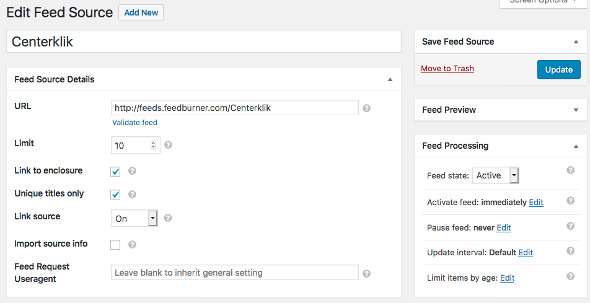 Feed Source WP RSS Aggregator