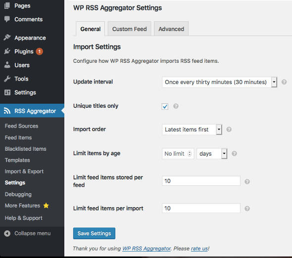 Membuat autoblogging WP RSS Aggregator