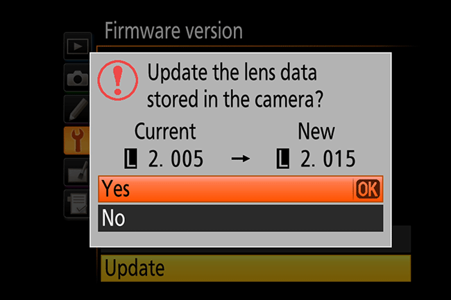 Update Firmware lensa