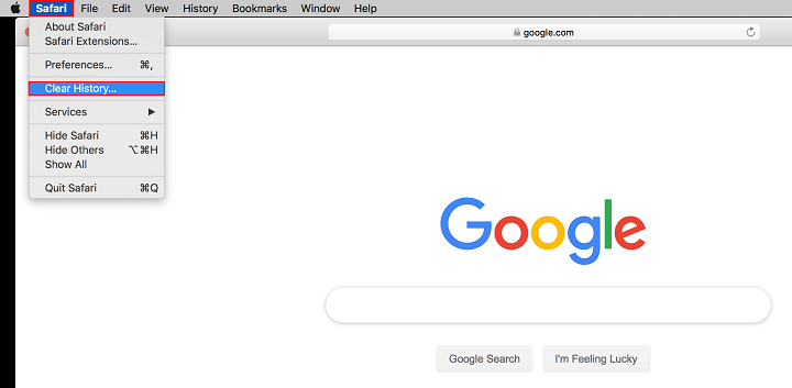 hapus browser history safari