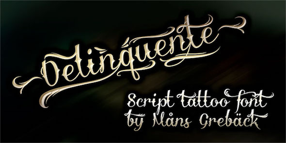 deliquente font untuk tato