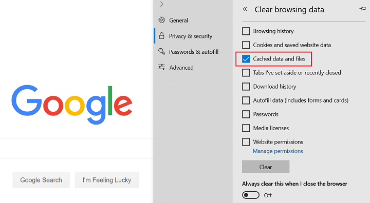 cara menghapus data browser microsoft edge