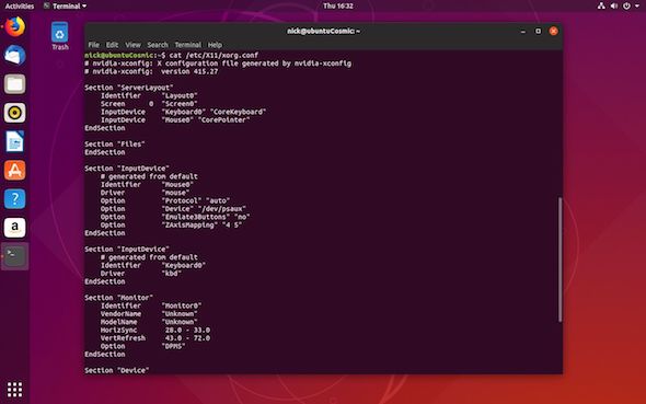 instal nvidia linux ubuntu xconfig