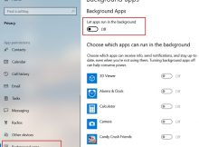 Disable Background Apps windows 10