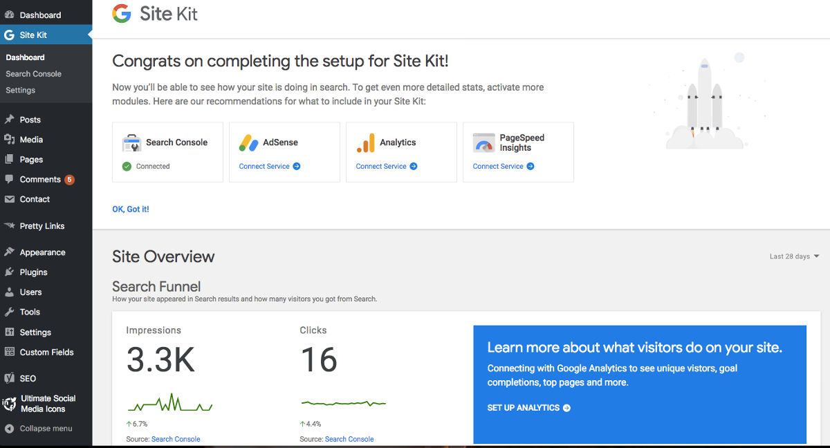 Google Site Kit Start Setup 6