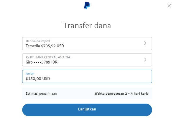 Menarik saldo uang paypal 2