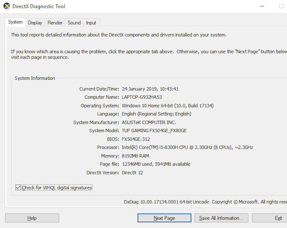 Informasi Komputer Windows DirectX