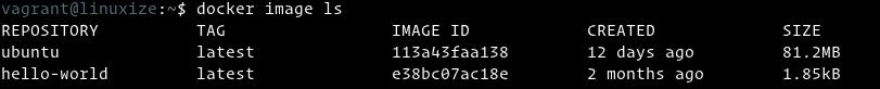 install docker ubuntu list images