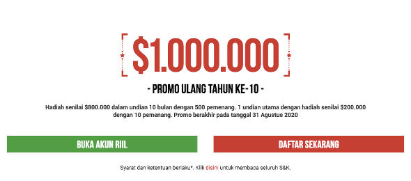 Promo ulang tahun ke 10 XM