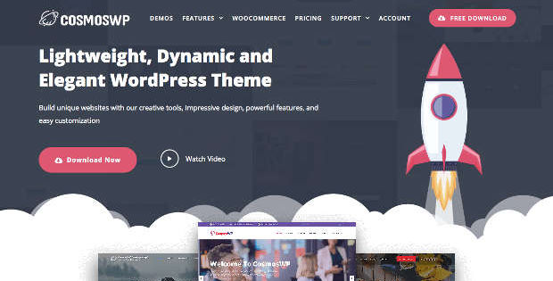 CosmosWP Tema WordPress Gratis Serbaguna Terbaik