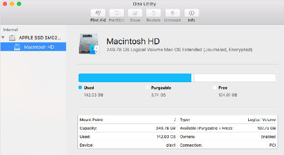 startup disk almost full macbook air