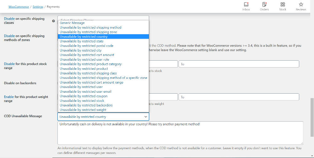 unavailable messages backend