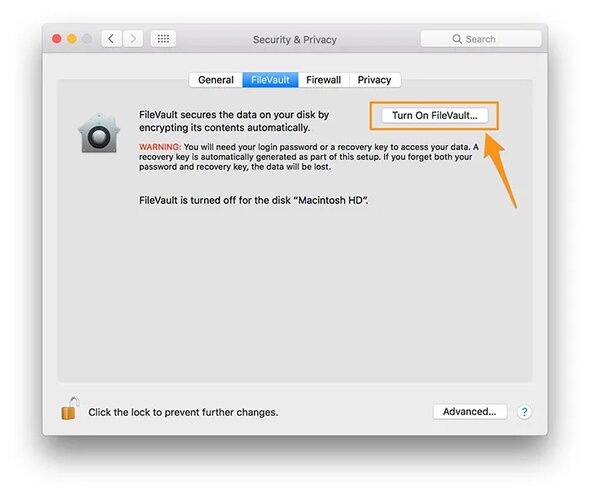filevault encryption enkripsi file mac