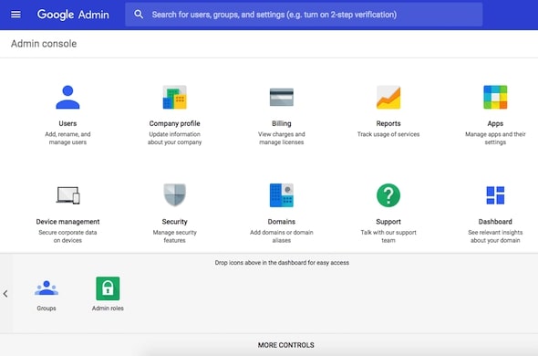 g suite admin console