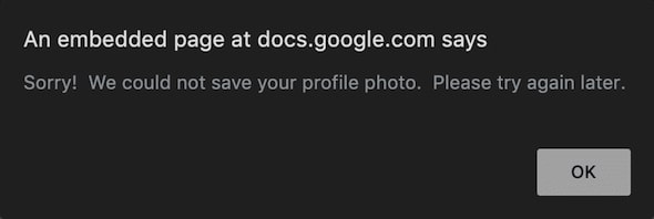 g suite could not save profile photo