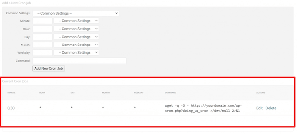 Cpanel WP Cron WordPress