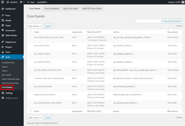 WP Crontrol WP-Cron WordPress