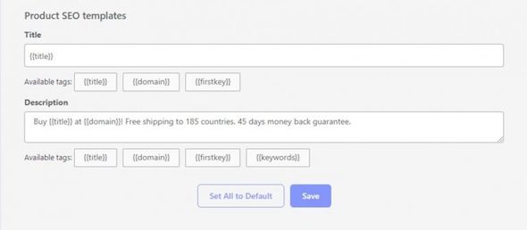 product seo templates