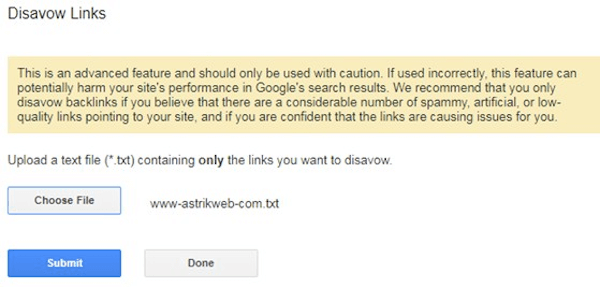Menghapus Backlink Spam Google disavow 1