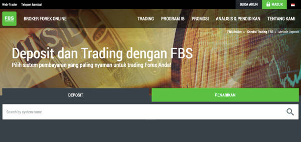 Deposit FBS Trading forex