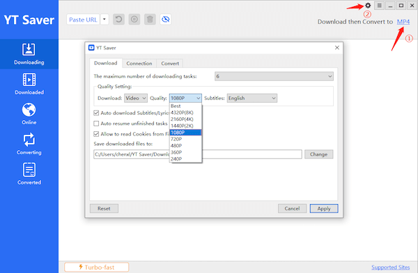step2 YT Saver download video