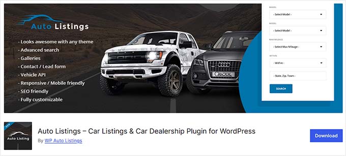 Plugin jual beli mobil wp auto listings